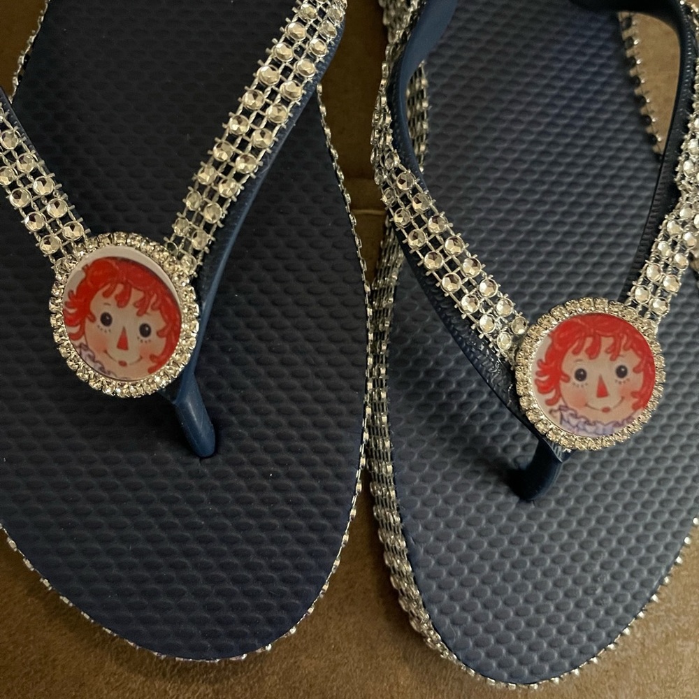 Raggedy Ann flip flops